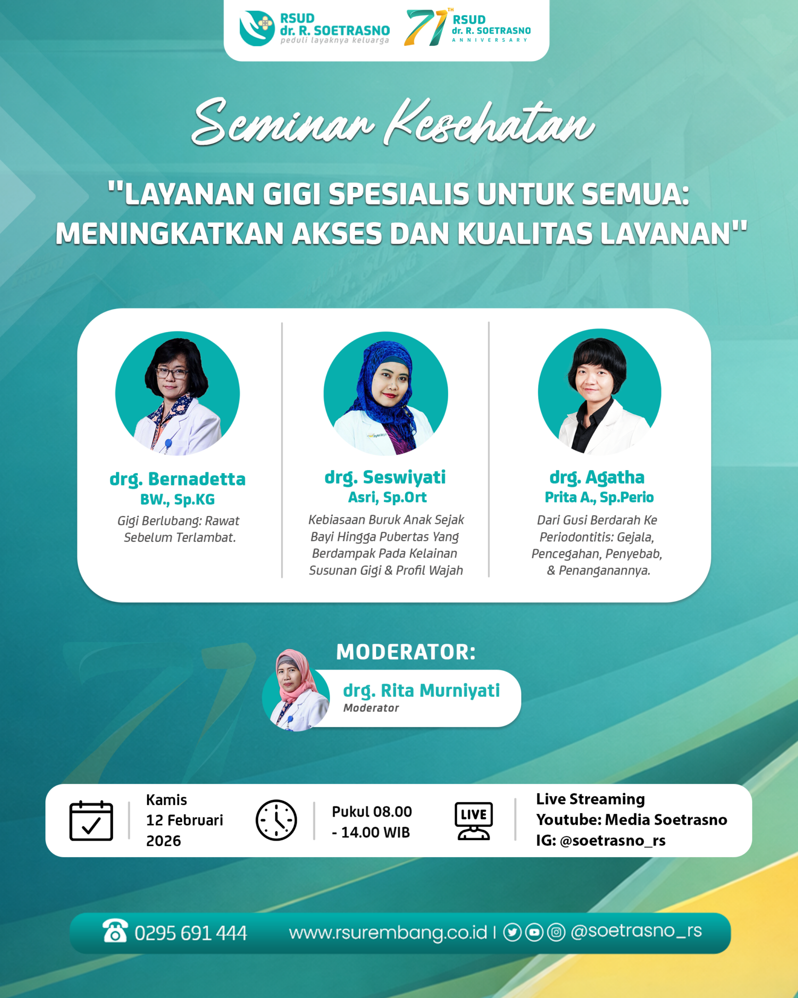 RSUD dr. R. Soetrasno Rembang Gelar Seminar Kesehatan Gigi Spesialis